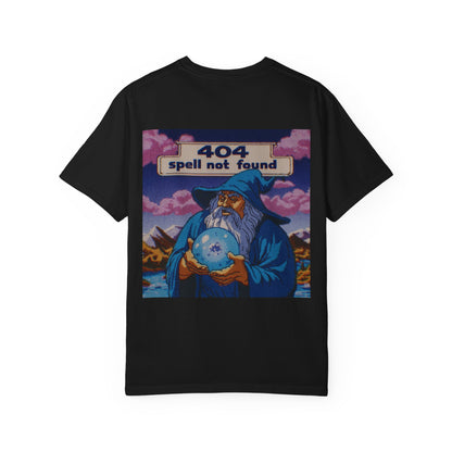 404 Spell Not Found T-shirt, Well of Fables Design