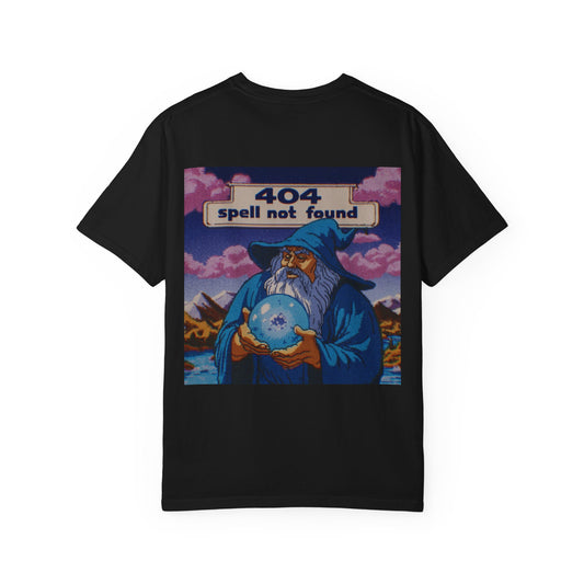 404 Spell Not Found T-shirt, Well of Fables Design